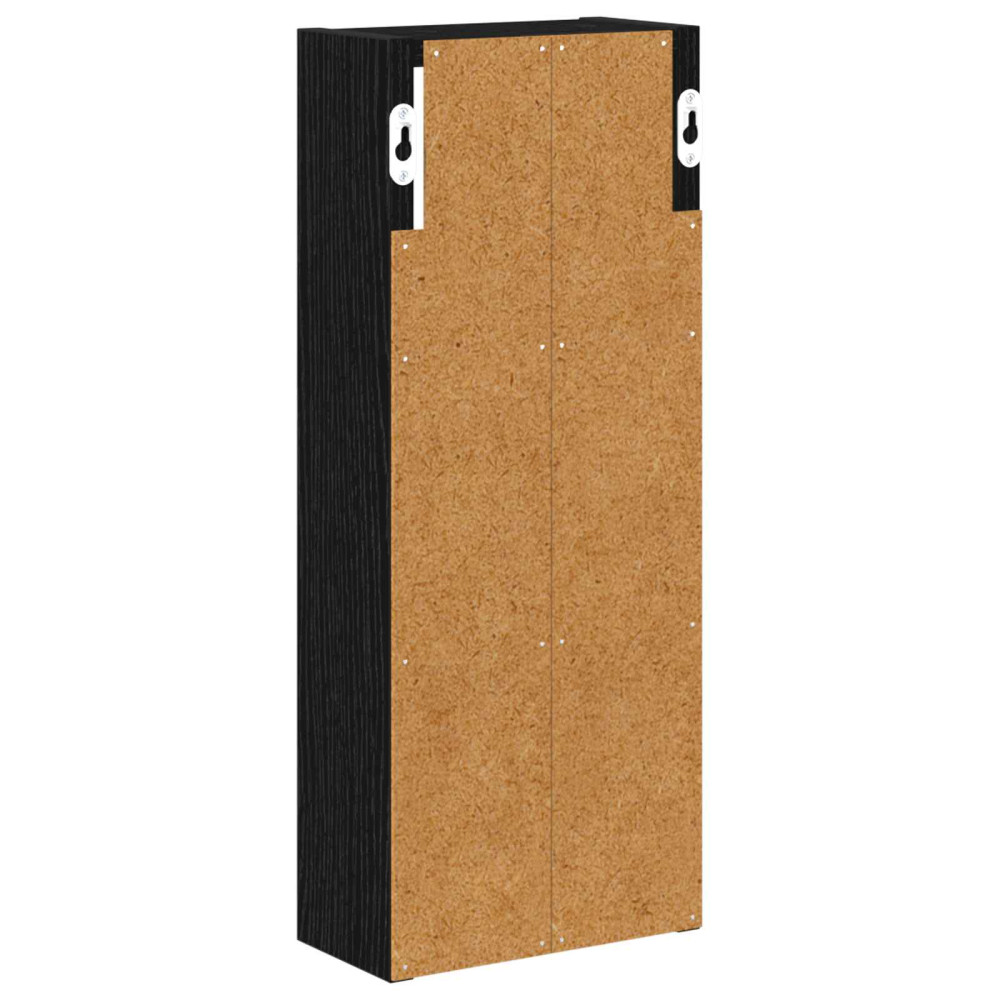 Produktbild för Badrumsväggskåp Svart Ek 20 x 10 x 50 cm Konstruerat trä