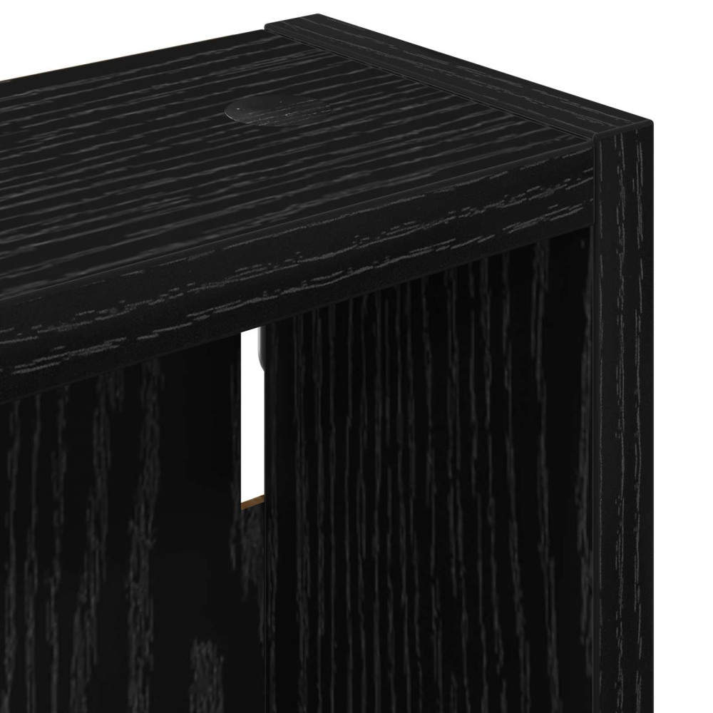 Produktbild för Badrumsväggskåp Svart Ek 20 x 10 x 50 cm Konstruerat trä