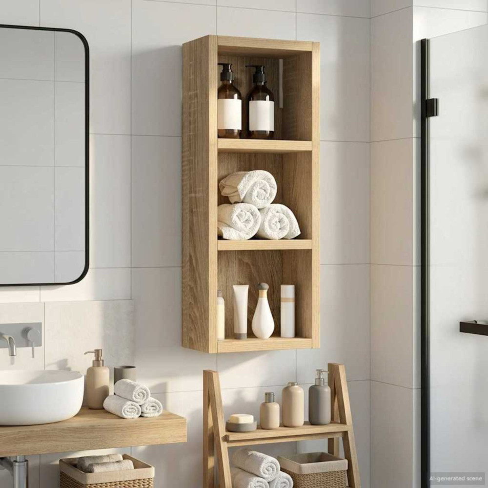 Produktbild för Badrumsväggskåp Sonoma-ek 20 x 10 x 50 cm Konstruerat trä