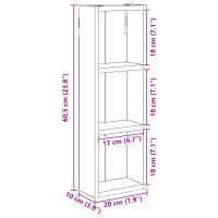 Produktbild för Badrumsväggskåp med hylla Vit 20 x 10 x 60,5 cm Konstruerat trä