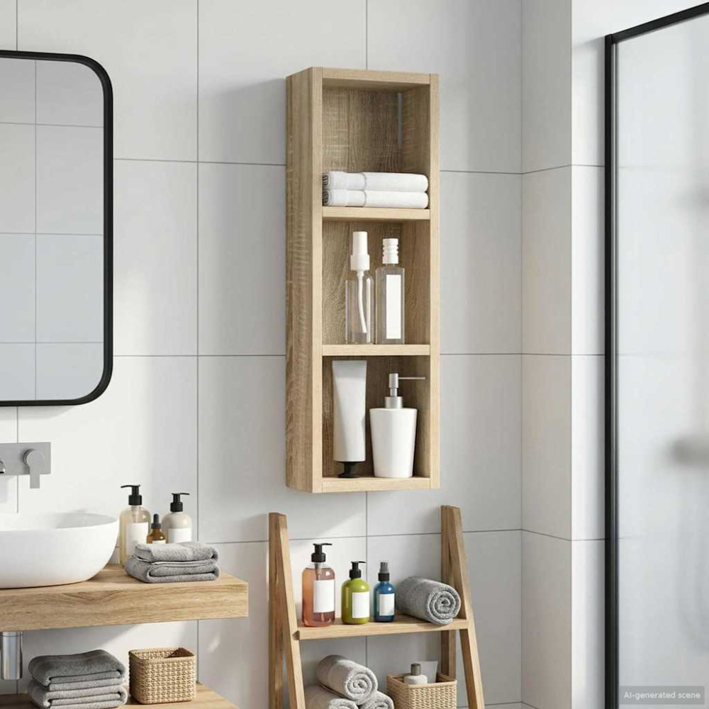 Produktbild för Badrumsväggskåp Sonoma-ek 20 x 10 x 60,5 cm Konstruerat trä