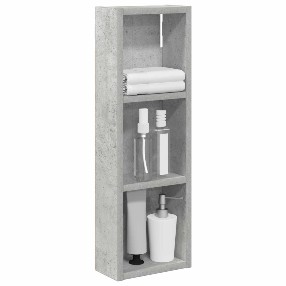 Produktbild för Badrumsväggskåp BetongGrå 20 x 10 x 60,5 cm Konstruerat trä