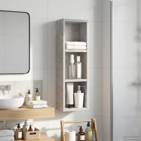 Produktbild för Badrumsväggskåp BetongGrå 20 x 10 x 60,5 cm Konstruerat trä