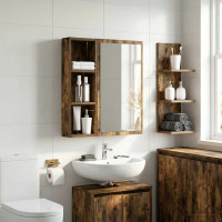 Produktbild för Badrumsväggskåp Rökt Ek 20 x 10 x 60,5 cm Konstruerat trä