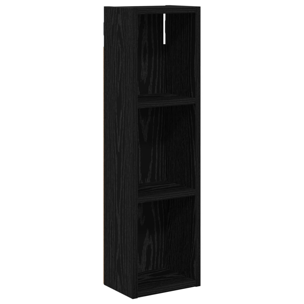 Produktbild för Badrumsväggskåp Svart Ek 20 x 14 x 70 cm Konstruerat trä