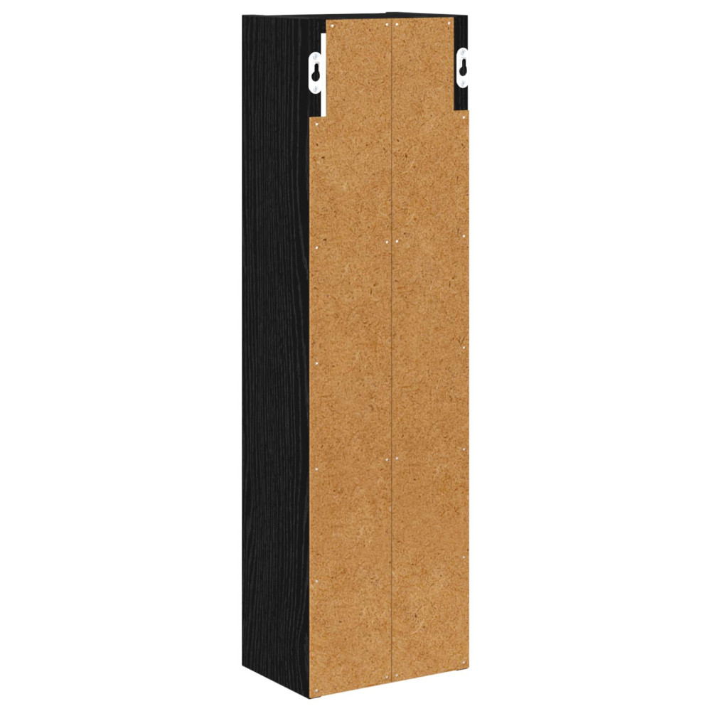 Produktbild för Badrumsväggskåp Svart Ek 20 x 14 x 70 cm Konstruerat trä