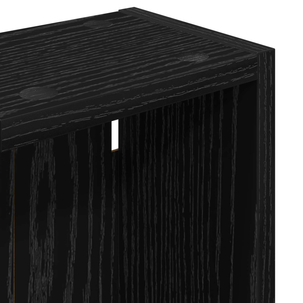 Produktbild för Badrumsväggskåp Svart Ek 20 x 14 x 70 cm Konstruerat trä