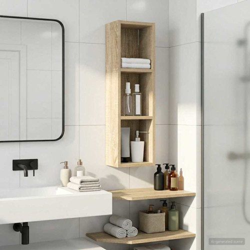 vidaXL Badrumsväggskåp Sonoma-ek 20 x 14 x 70 cm Konstruerat trä