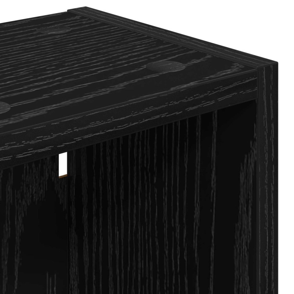 Produktbild för Badrumsväggskåp Svart Ek 20 x 16 x 62,5 cm Konstruerat trä
