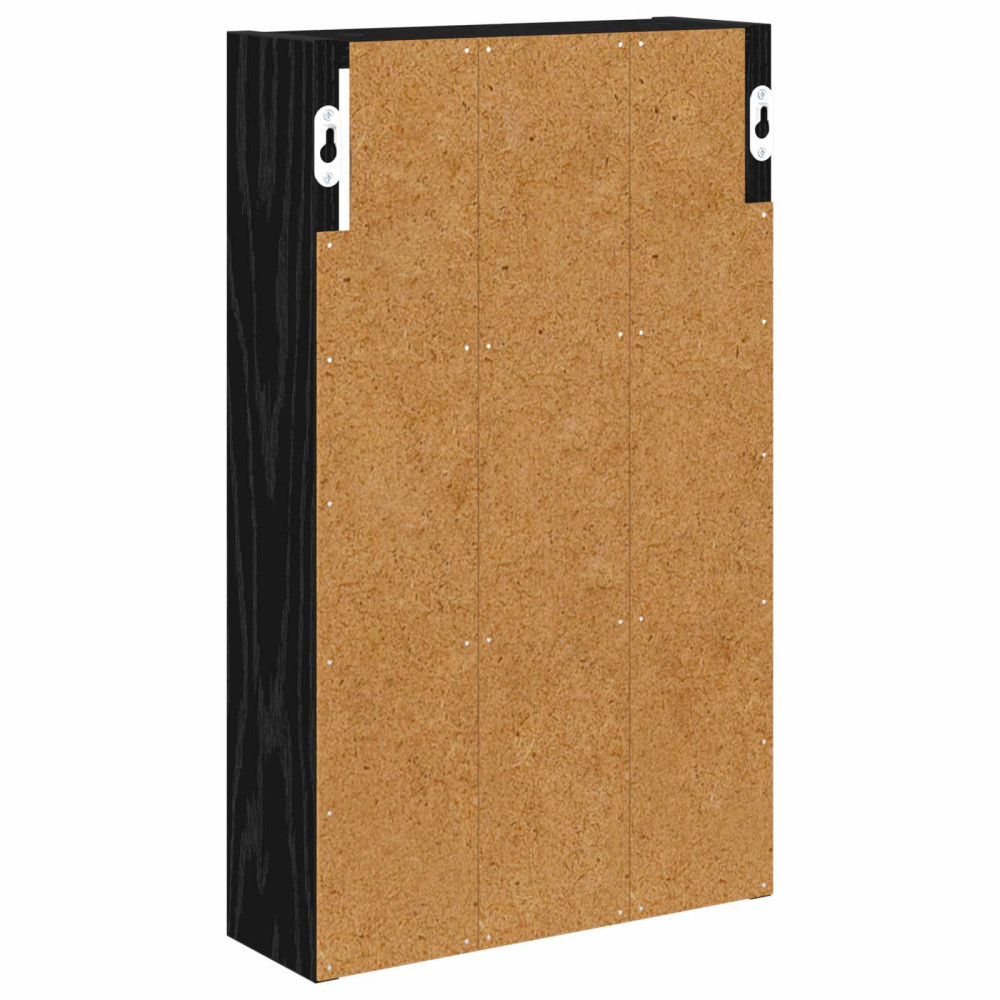 Produktbild för Badrumsväggskåp Svart Ek 30 x 10 x 50 cm Konstruerat trä
