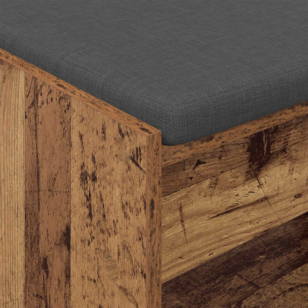 Produktbild för Hallbänk Gammalt trä 63 x 38 x 45 cm Konstruerat Trä och Tyg