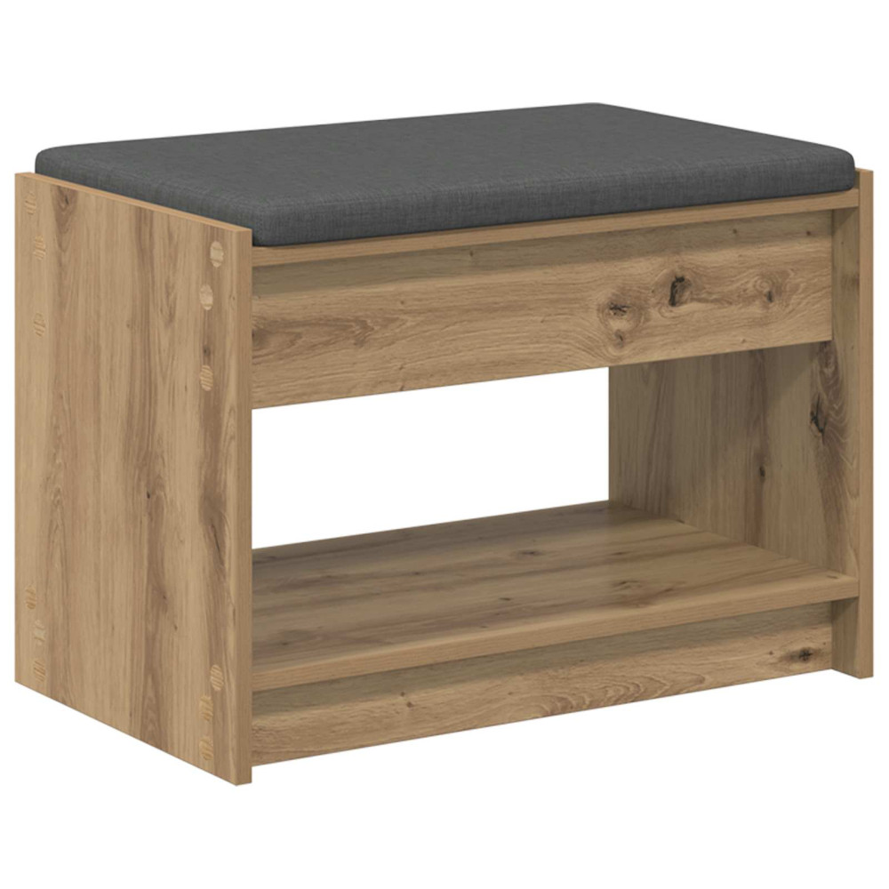 Produktbild för Hallbänk Artisan Ek 63 x 38 x 45 cm Konstruerat Trä och Tyg