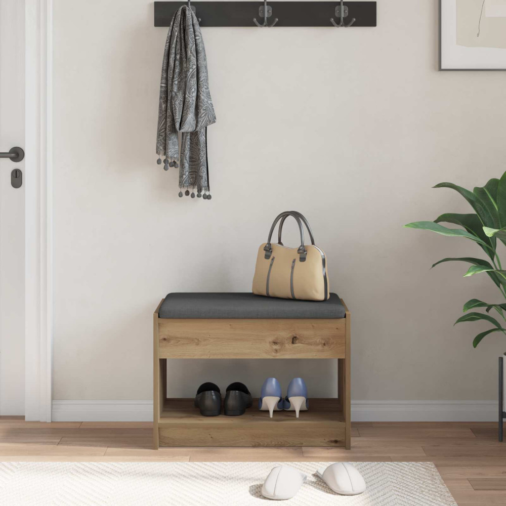 Produktbild för Hallbänk Artisan Ek 63 x 38 x 45 cm Konstruerat Trä och Tyg
