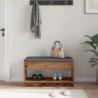 Produktbild för Hallbänk Gammalt trä 83 x 38 x 45 cm Konstruerat Trä och Tyg