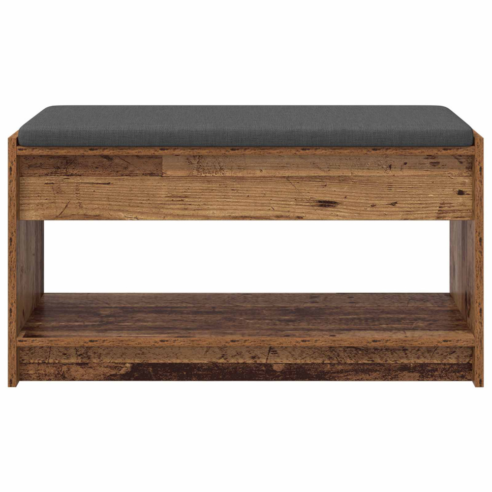 Produktbild för Hallbänk Gammalt trä 83 x 38 x 45 cm Konstruerat Trä och Tyg