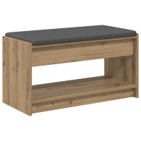 Produktbild för Hallbänk Artisan Ek 83 x 38 x 45 cm Konstruerat Trä och Tyg