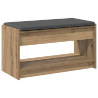 Produktbild för Hallbänk Artisan Ek 83 x 38 x 45 cm Konstruerat Trä och Tyg