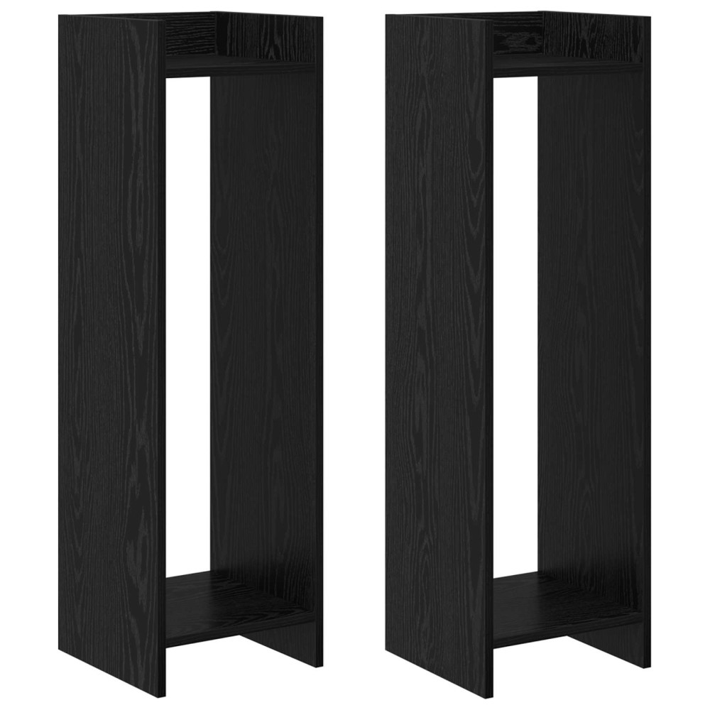 Produktbild för Växtställ 2 st Svart Ek 30 x 30 x 100 cm Konstruerat trä