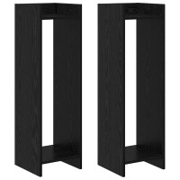 Produktbild för Växtställ 2 st Svart Ek 30 x 30 x 100 cm Konstruerat trä