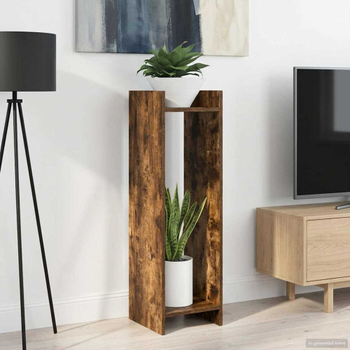 vidaXL Växtställ Rökt Ek 30 x 30 x 100 cm Konstruerat trä