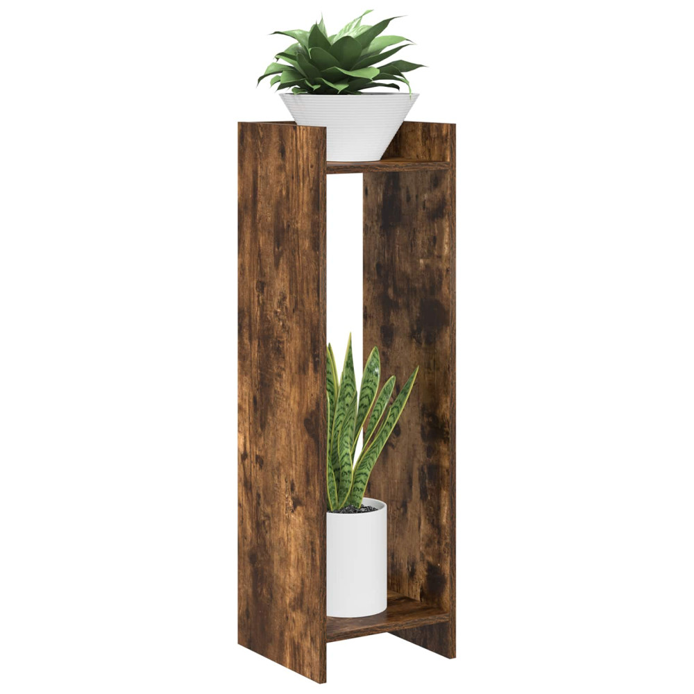 Produktbild för Växtställ Rökt Ek 30 x 30 x 100 cm Konstruerat trä