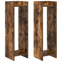 Produktbild för Växtställ 2 st Rökt Ek 30 x 30 x 100 cm Konstruerat trä