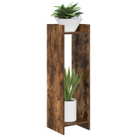 Produktbild för Växtställ 2 st Rökt Ek 30 x 30 x 100 cm Konstruerat trä