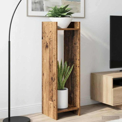 vidaXL Växtställ 2 st Gammalt trä 30 x 30 x 100 cm Konstruerat trä