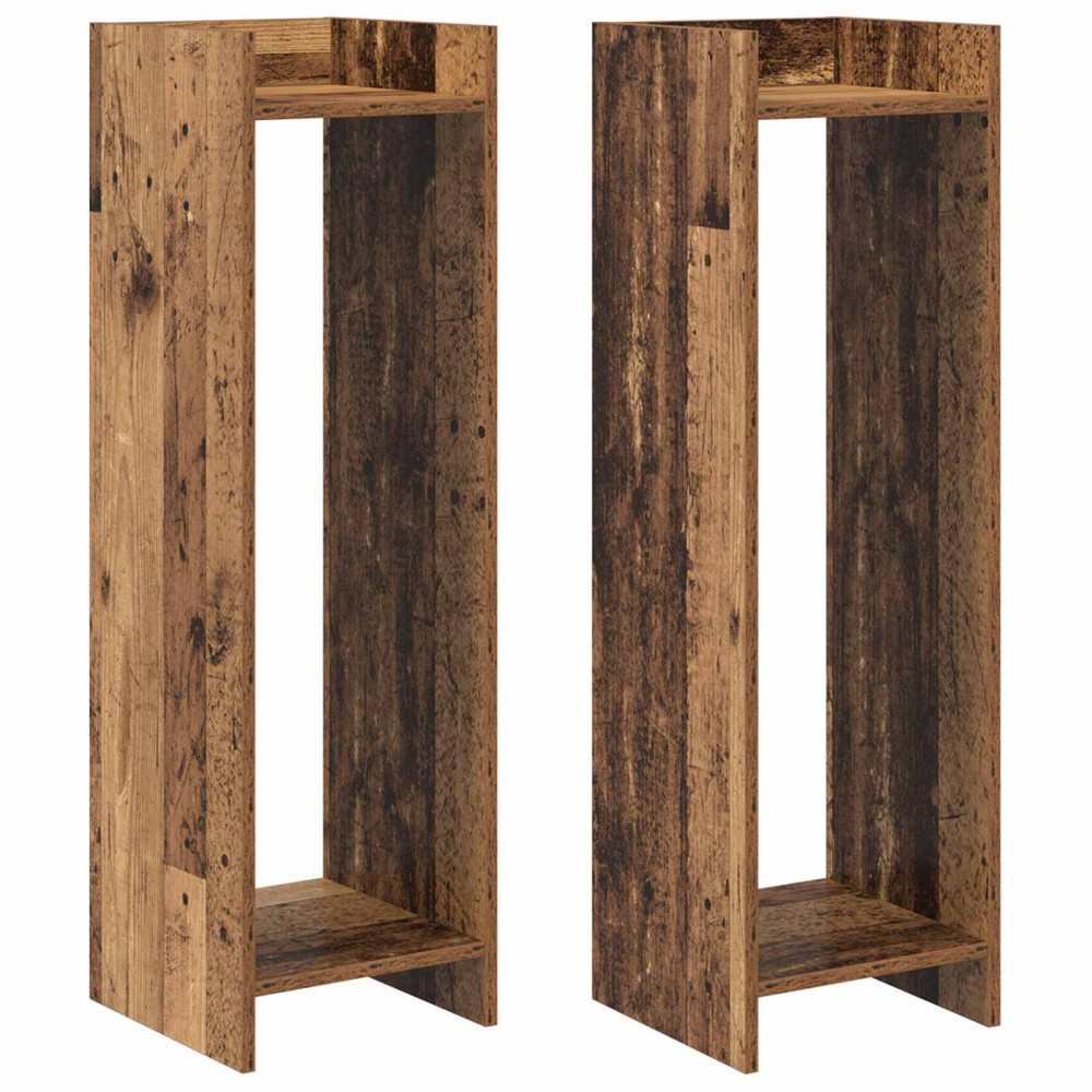 Produktbild för Växtställ 2 st Gammalt trä 30 x 30 x 100 cm Konstruerat trä