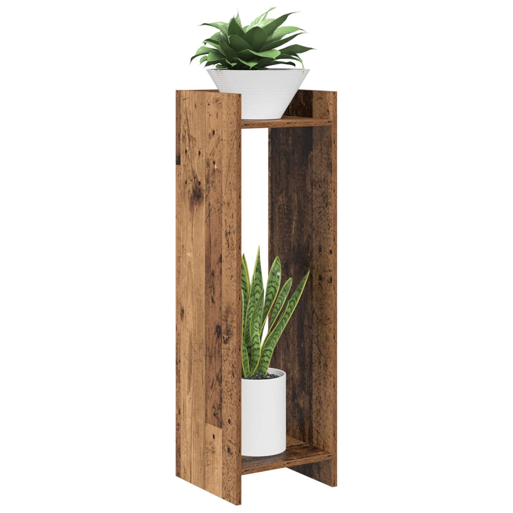 Produktbild för Växtställ 2 st Gammalt trä 30 x 30 x 100 cm Konstruerat trä