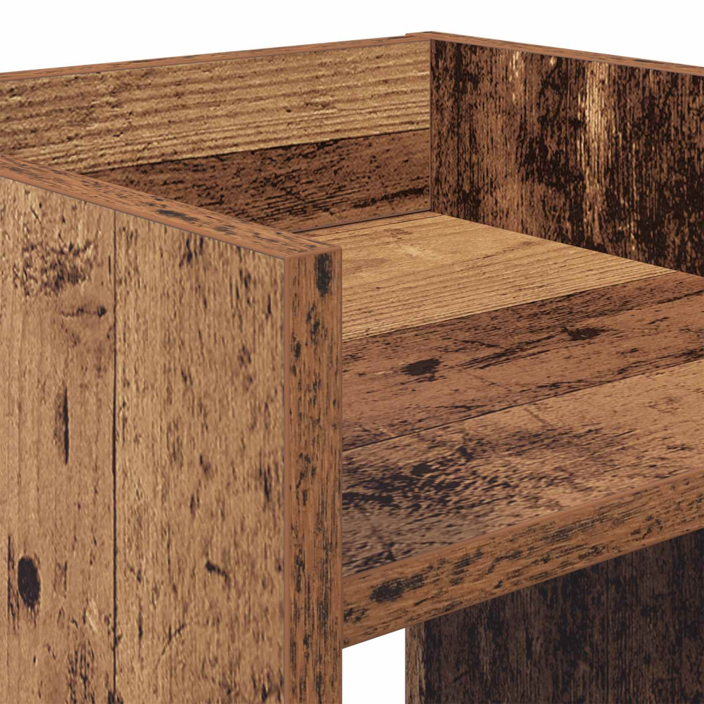 Produktbild för Växtställ 2 st Gammalt trä 30 x 30 x 100 cm Konstruerat trä