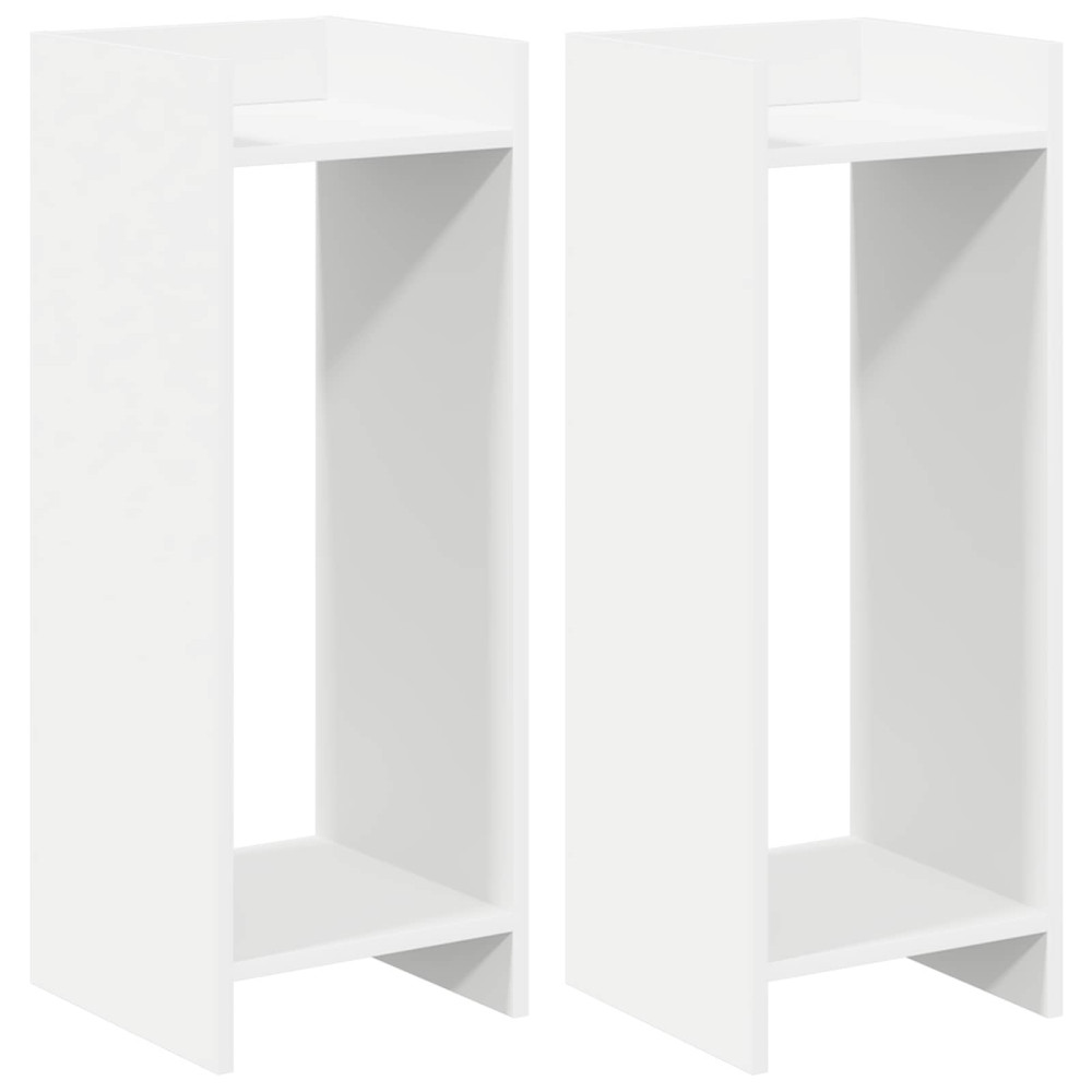 Produktbild för Växtställ 2 st Vit 30 x 30 x 80 cm Konstruerat trä