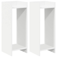 Produktbild för Växtställ 2 st Vit 30 x 30 x 80 cm Konstruerat trä