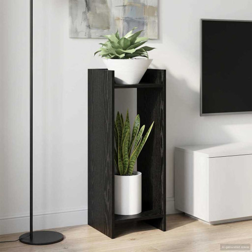 vidaXL Växtställ 2 st Svart Ek 30 x 30 x 80 cm Konstruerat trä