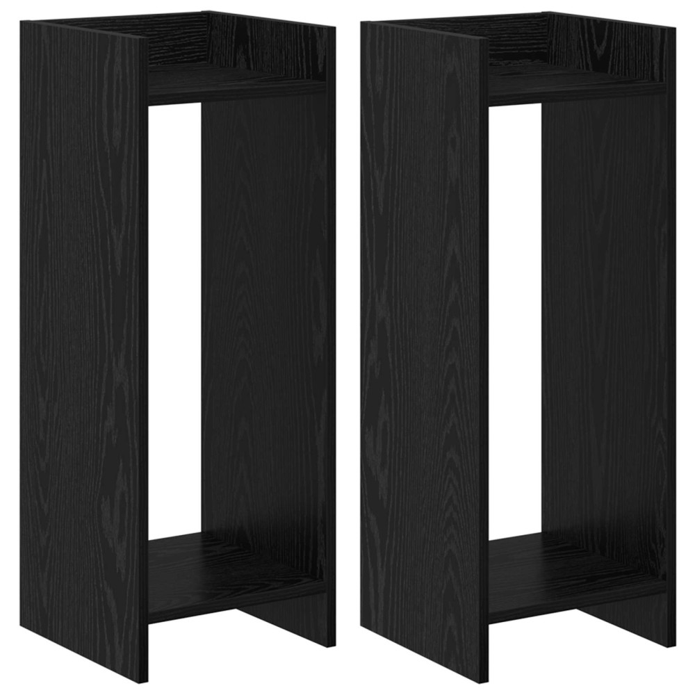 Produktbild för Växtställ 2 st Svart Ek 30 x 30 x 80 cm Konstruerat trä