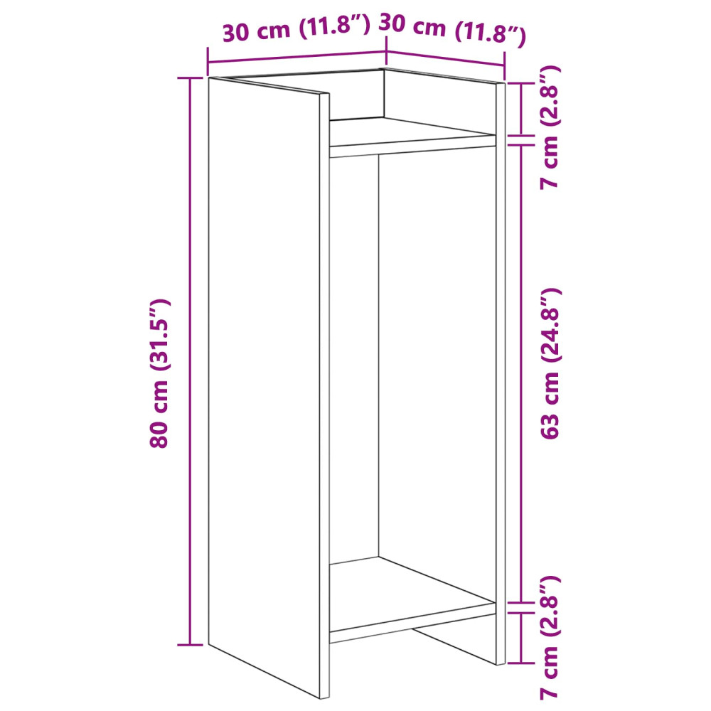 Produktbild för Växtställ 2 st Svart Ek 30 x 30 x 80 cm Konstruerat trä