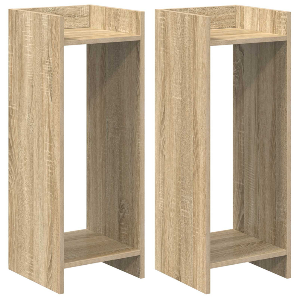 Produktbild för Växtställ 2 st Sonoma-ek 30 x 30 x 80 cm Konstruerat trä