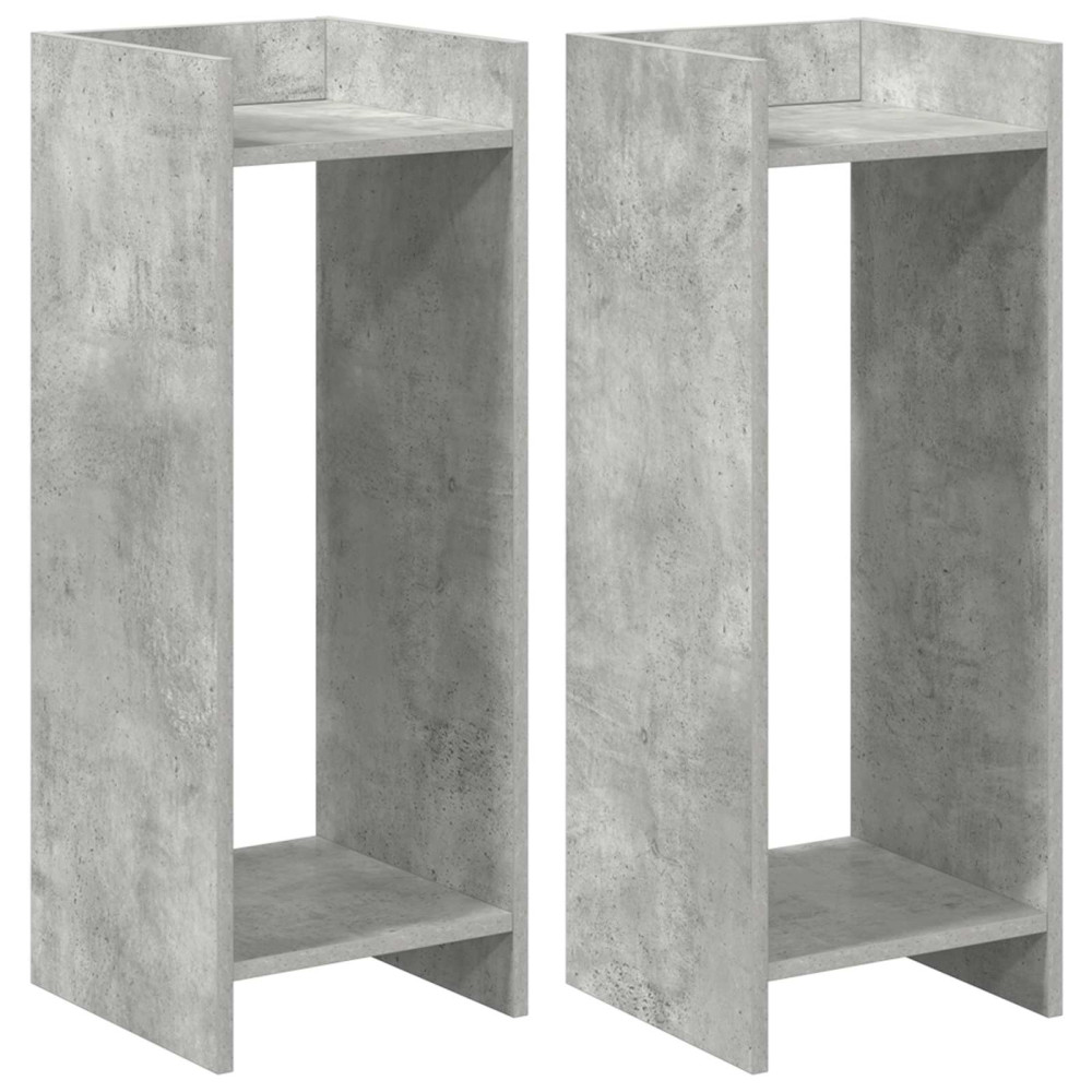 Produktbild för Växtställ 2 st BetongGrå 30 x 30 x 80 cm Konstruerat trä