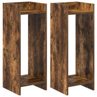 Produktbild för Växtställ 2 st Rökt Ek 30 x 30 x 80 cm Konstruerat trä