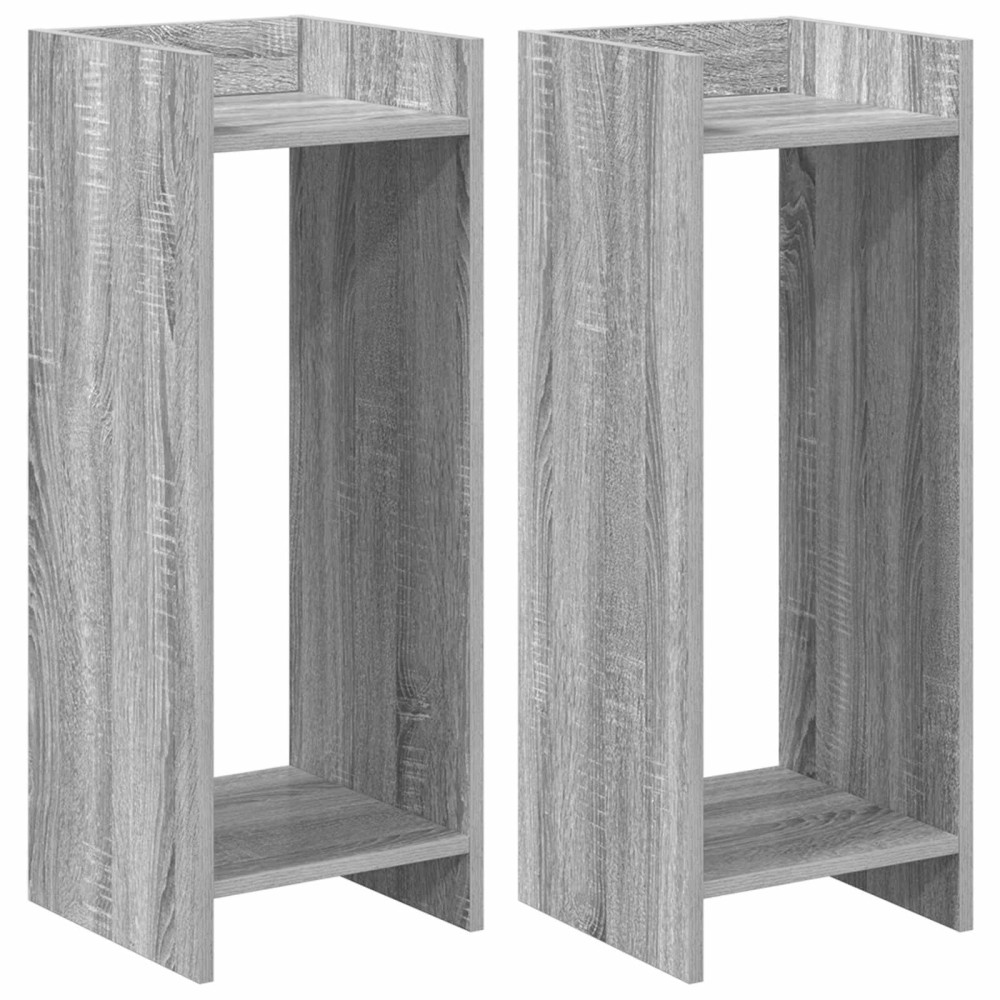 Produktbild för Växtställ 2 st Grå Sonoma 30 x 30 x 80 cm Konstruerat trä