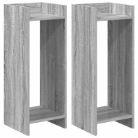 Produktbild för Växtställ 2 st Grå Sonoma 30 x 30 x 80 cm Konstruerat trä