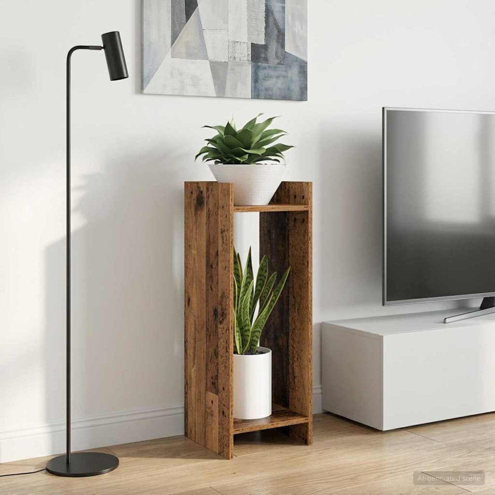 Produktbild för Växtställ Gammalt trä 30 x 30 x 80 cm Konstruerat trä