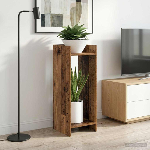 vidaXL Växtställ 2 st Gammalt trä 30 x 30 x 80 cm Konstruerat trä