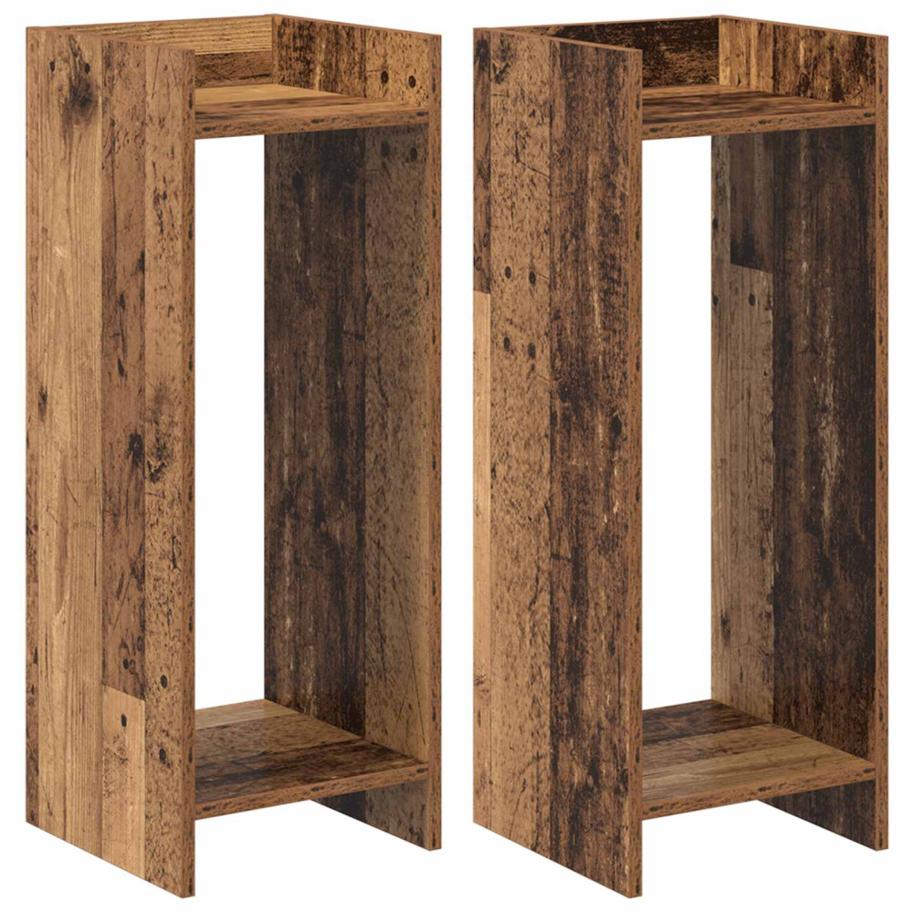 Produktbild för Växtställ 2 st Gammalt trä 30 x 30 x 80 cm Konstruerat trä