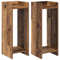 Produktbild för Växtställ 2 st Gammalt trä 30 x 30 x 80 cm Konstruerat trä