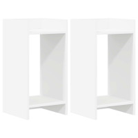 Produktbild för Växtställ 2 st Vit 30 x 30 x 60 cm Konstruerat trä
