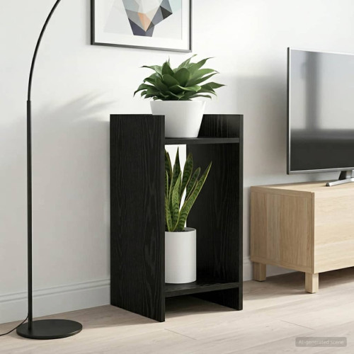vidaXL Växtställ Svart Ek 30 x 30 x 60 cm Konstruerat trä