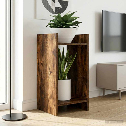vidaXL Växtställ 2 st Rökt Ek 30 x 30 x 60 cm Konstruerat trä