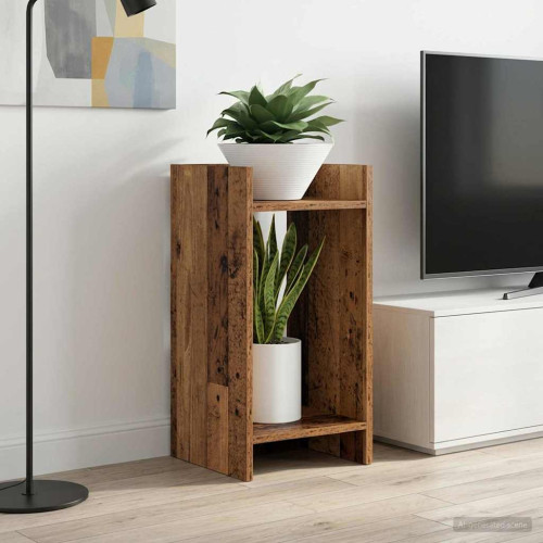 vidaXL Växtställ Gammalt trä 30 x 30 x 60 cm Konstruerat trä