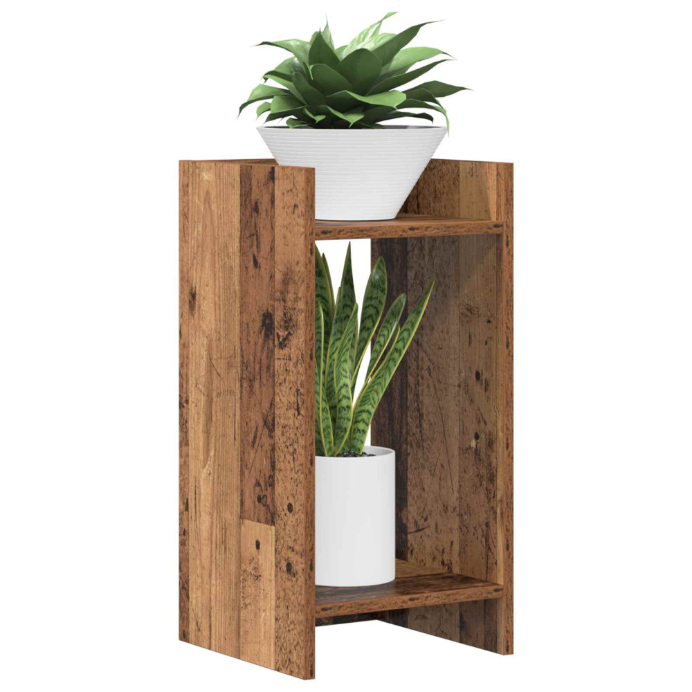 Produktbild för Växtställ Gammalt trä 30 x 30 x 60 cm Konstruerat trä